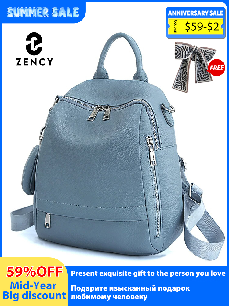 Genuine Leather Backpack - Zency Women's Genuine Leather Backpack High-Quality
