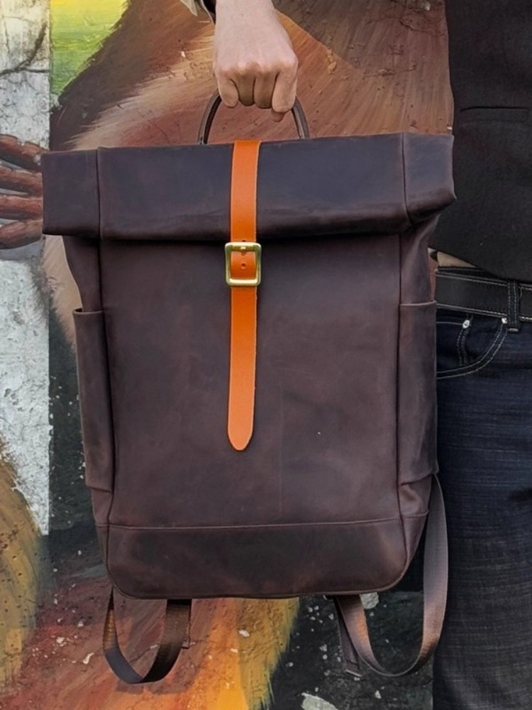 Large Capacity Mens Genuine Le - Genuine Leather Backpack recension och pris