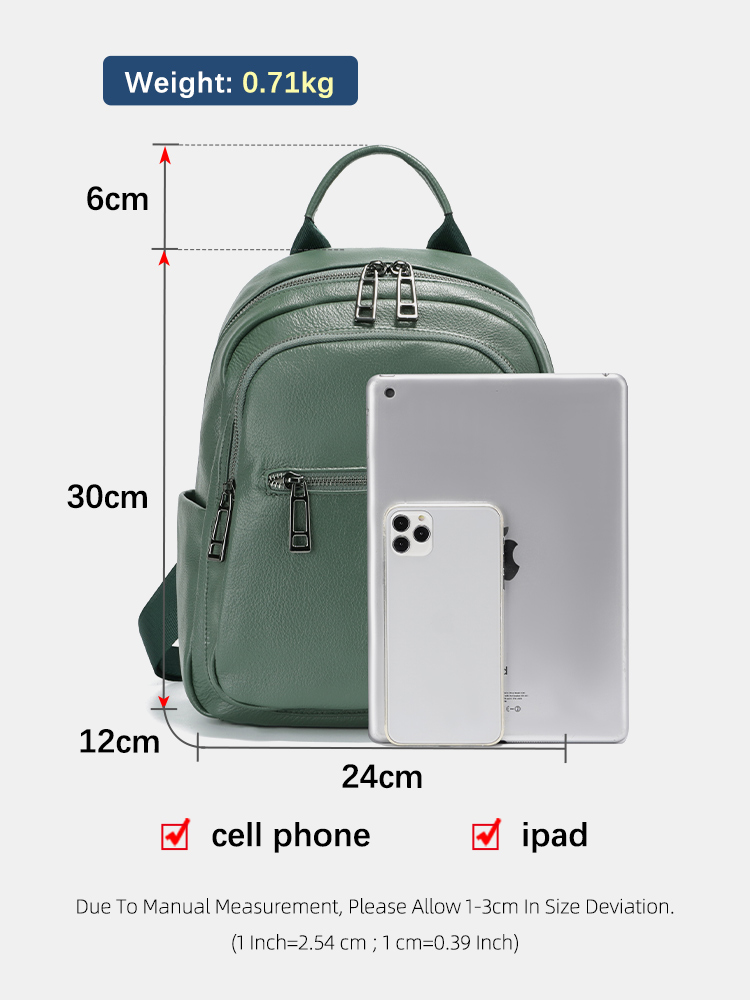 Zency Lake Blue Genuine Leathe - Genuine Leather Backpack recension och pris
