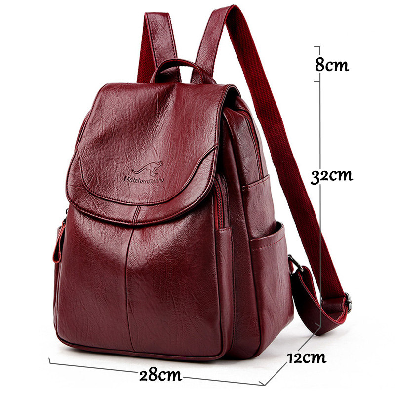 9 Color Women Soft Leather Bac - Genuine Leather Backpack recension och pris