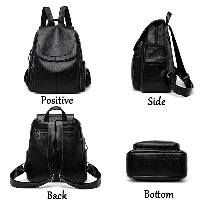9 Color Women Soft Leather Bac - Genuine Leather Backpack recension och pris