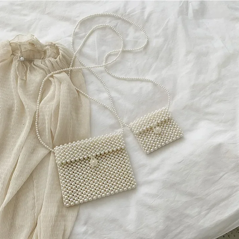 Fashion Hand-beaded Pearl Bag  - Luxury Bags White recension och pris