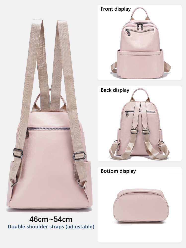 Zency Women's Blue Soft Leathe - Genuine Leather Backpack recension och pris
