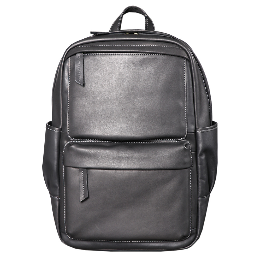 Genuine Leather Men Business B - Genuine Leather Backpack recension och pris