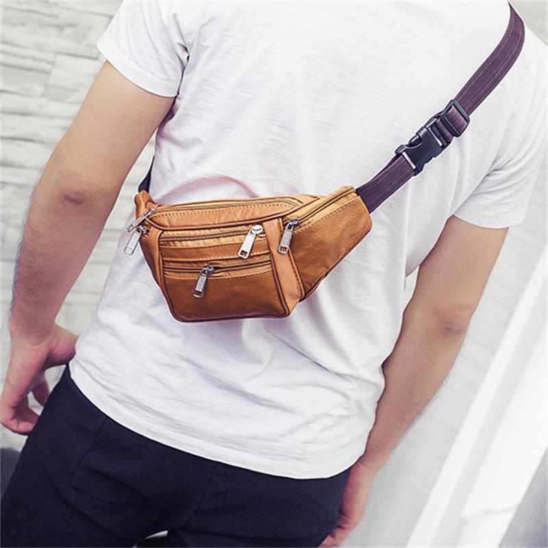 Men's Waist Bag Top Layer Cowh - Genuine Leather Backpack recension och pris