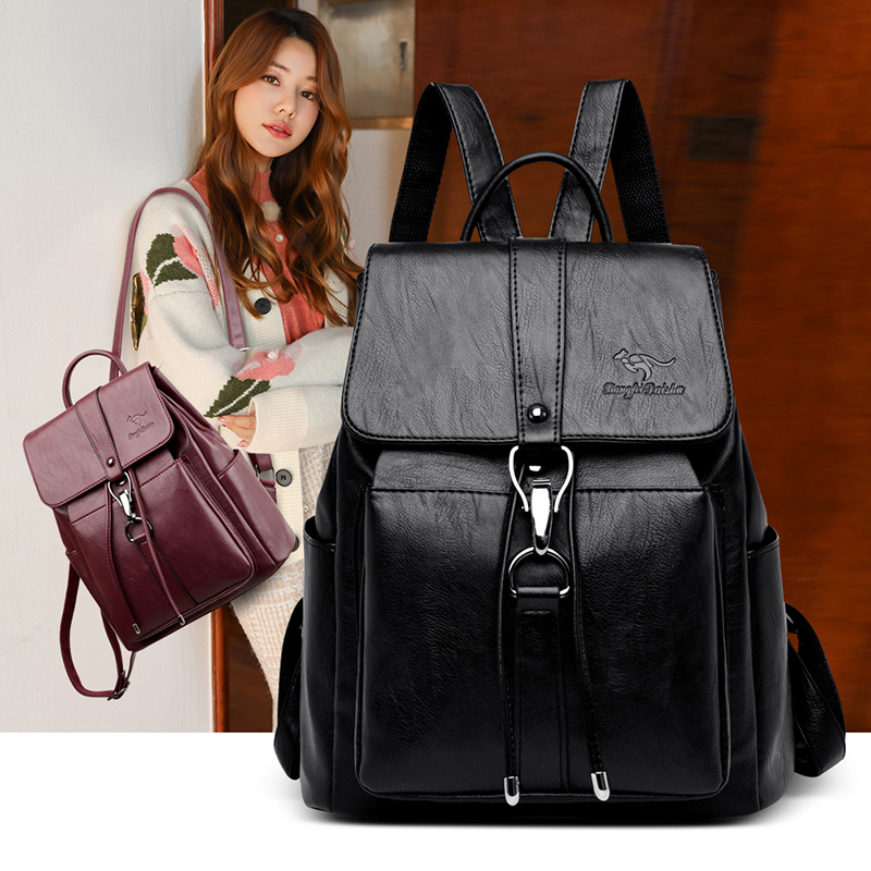 Anti Theft Backpack Women Shou - Genuine Leather Backpack recension och pris
