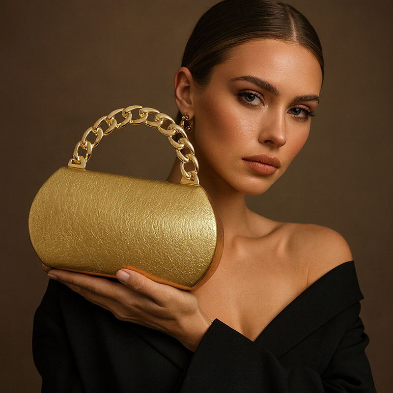 Luxury Gold Metal Buckle Box C - Luxury Bags Gold recension och pris