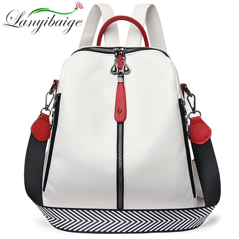 Fashion Backpack Women Soft Le - Luxury Bags White recension och pris