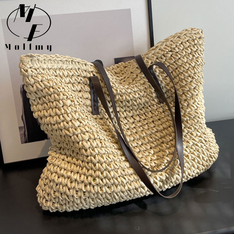 Straw Woven Tote Bags Casual L - Luxury Bags For Summer recension och pris