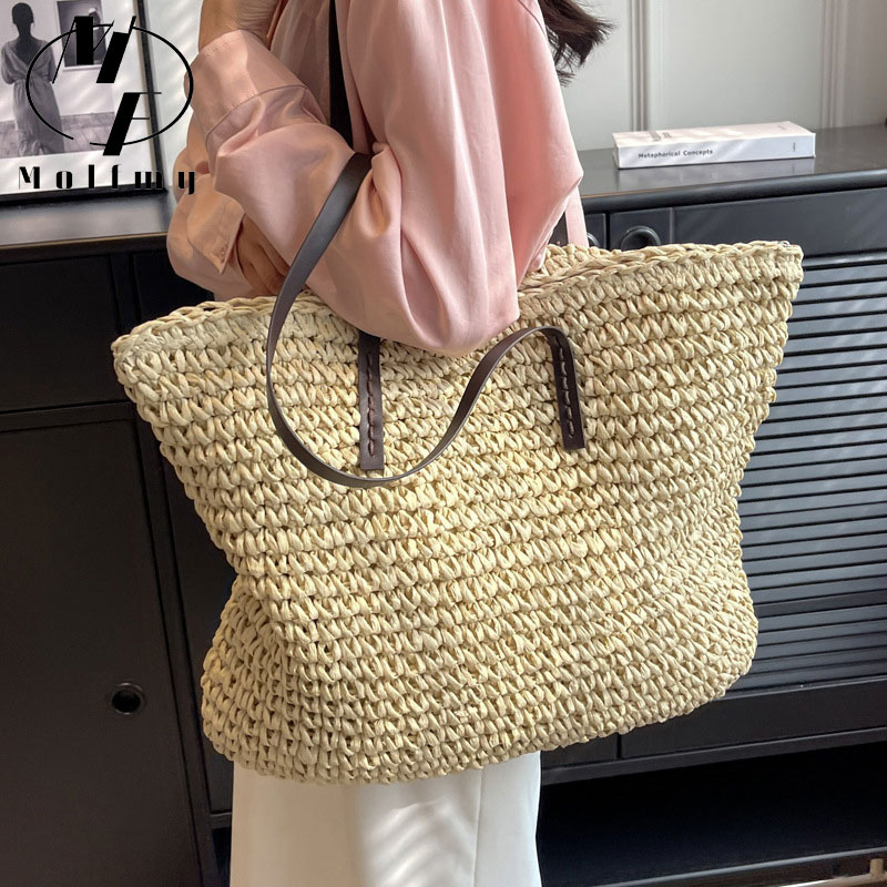 Straw Woven Tote Bags Casual L - Luxury Bags For Summer recension och pris