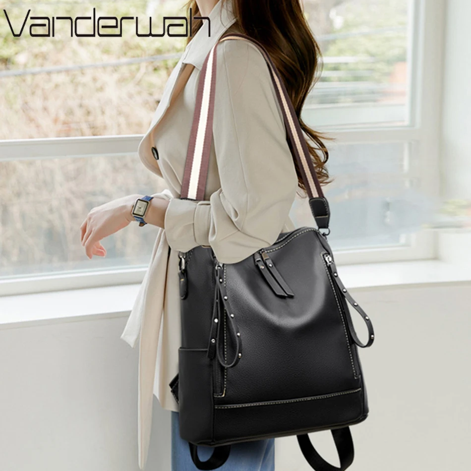 Brand Luxury Backpacks Soft Le - Genuine Leather Backpack recension och pris