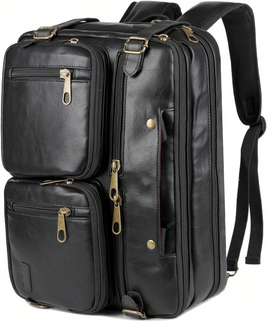 Men Vegan Leather 17 Inch Hybr - Genuine Leather Backpack recension och pris