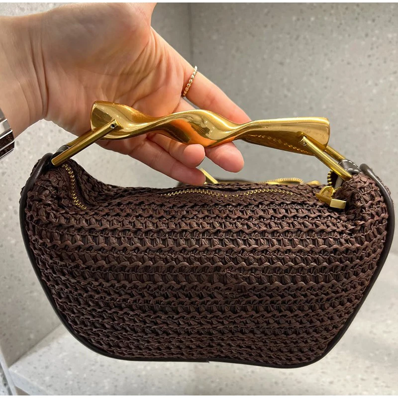 Gold Handle Brand Handwoven Ha - Luxury Bags Gold recension och pris