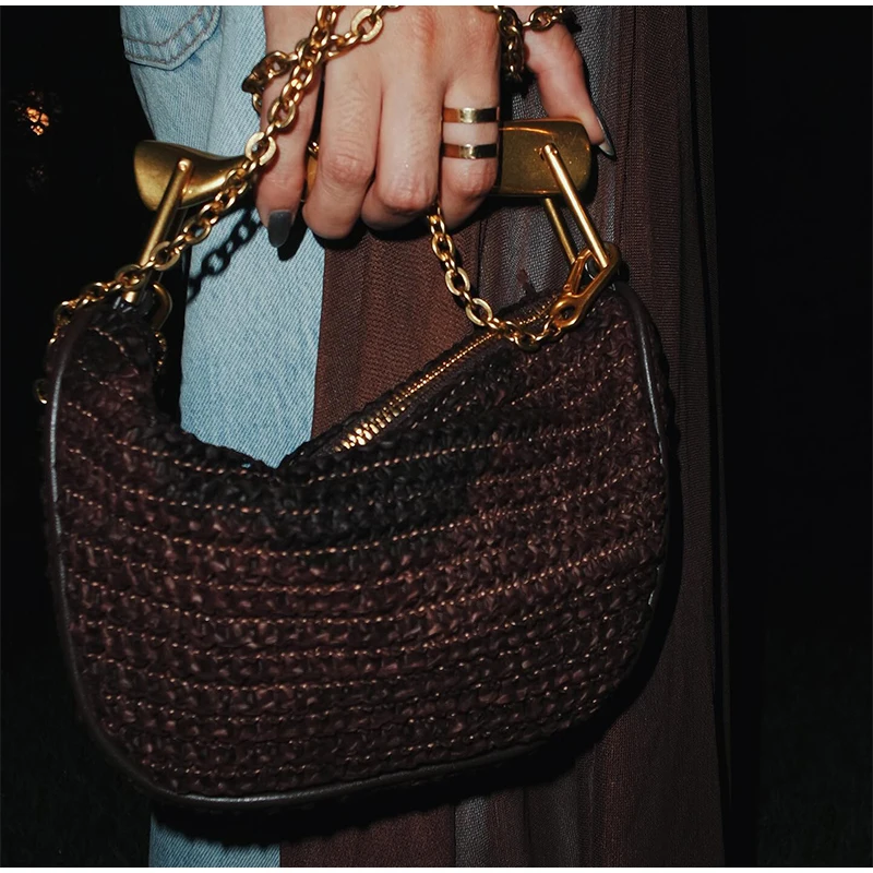 Gold Handle Brand Handwoven Ha - Luxury Bags Gold recension och pris