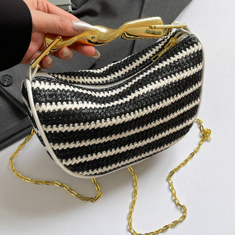 Gold Handle Brand Handwoven Ha - Luxury Bags Gold recension och pris