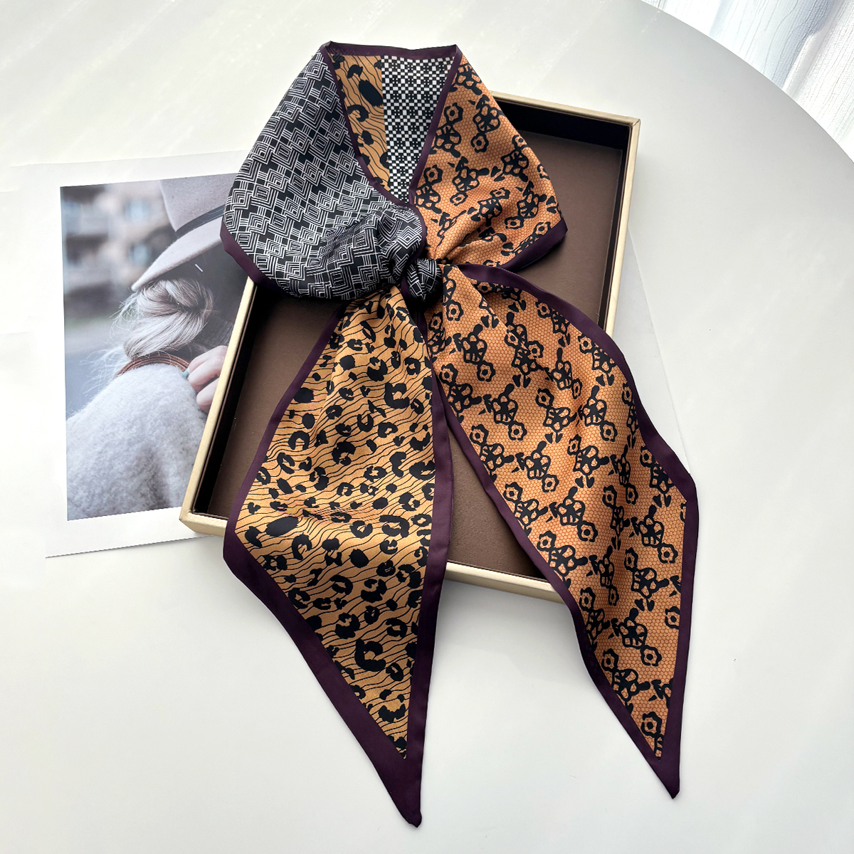 Leopard Printed Skinny Scarf F - Luxury Bags For Summer recension och pris