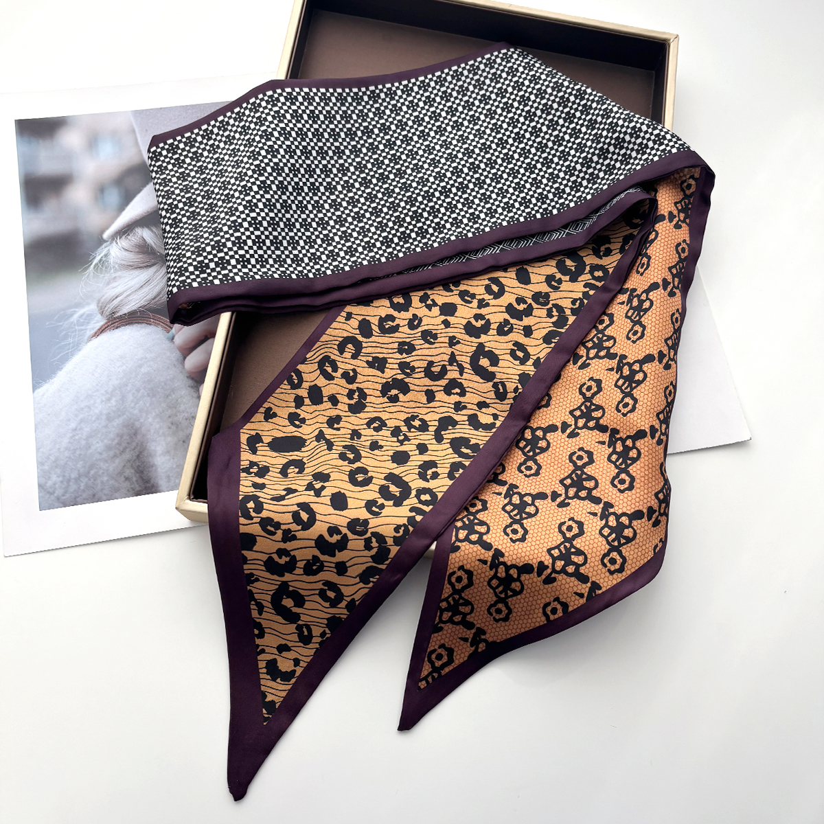 Leopard Printed Skinny Scarf F - Luxury Bags For Summer recension och pris
