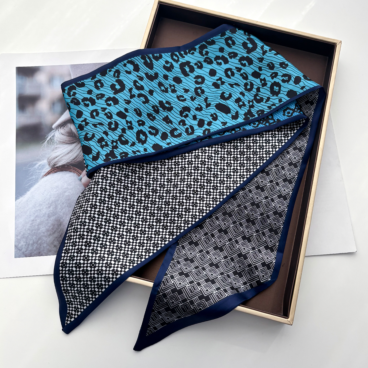 Leopard Printed Skinny Scarf F - Luxury Bags For Summer recension och pris