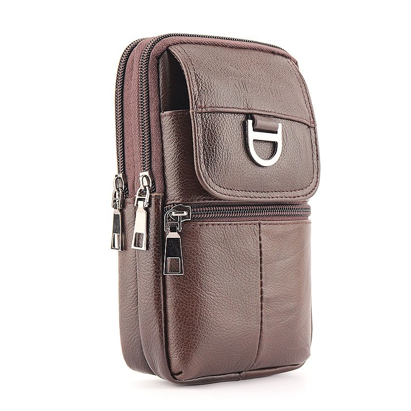 Men's leather waist bag - Larg - Genuine Leather Backpack recension och pris